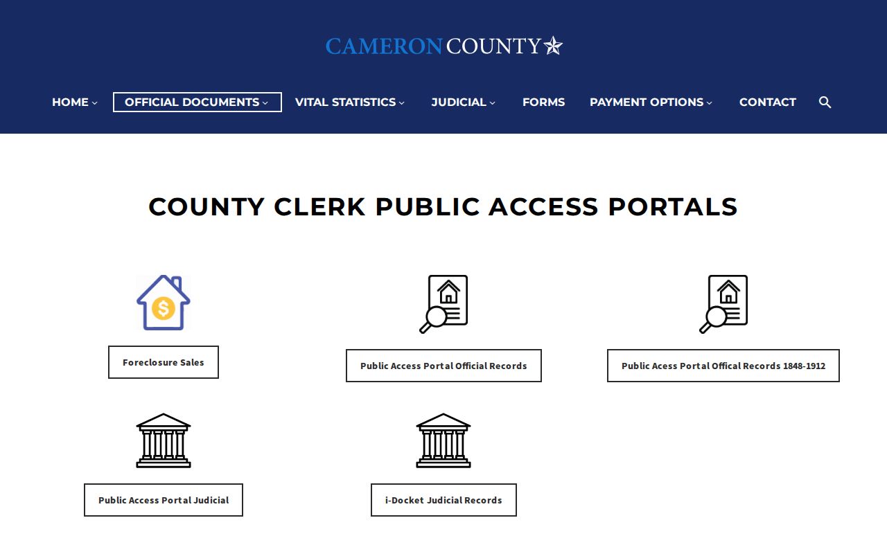 Brownsville residents directory Cameron County Clerk public records portal links