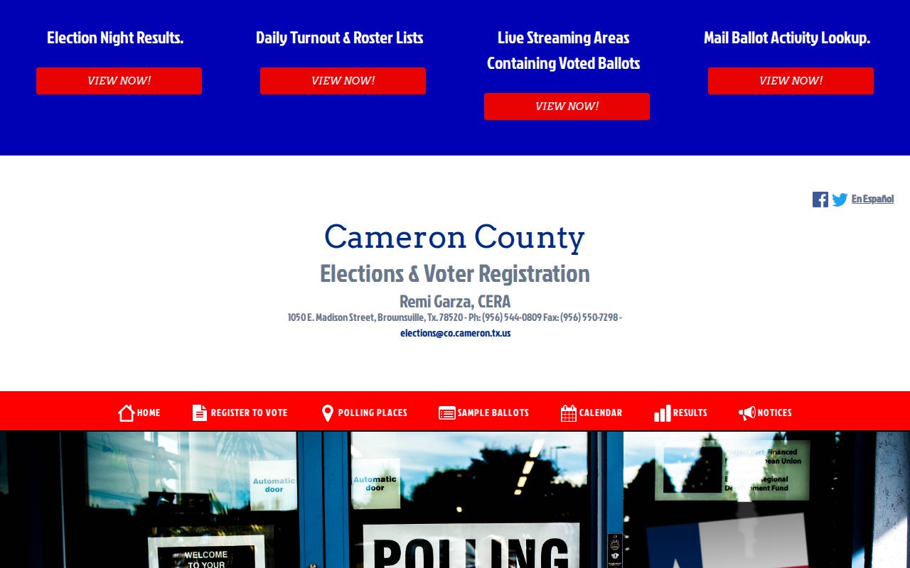 Brownsville residents directory Cameron County Elections official lookup route
