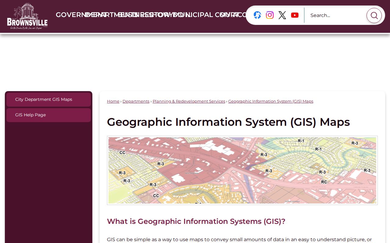 Brownsville ZIP code directory with GIS ZIP map and city-limit layers